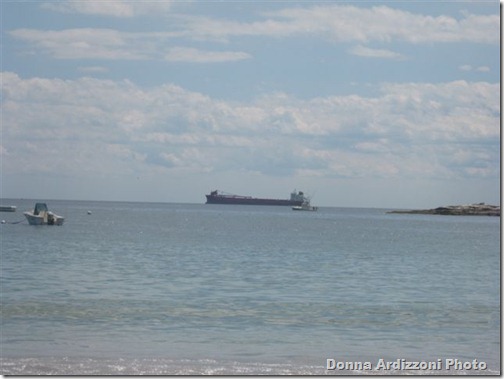 Coal Tanker going by Magnolia Beach