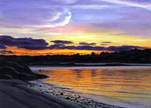 Sunset from Cambridge Beach sunset over Wingaersheek Beach from Cambridge Beach in Annisquam