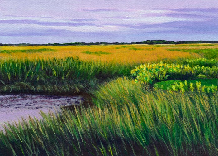 painting of Plum Island marsh by Ellen Lefavour