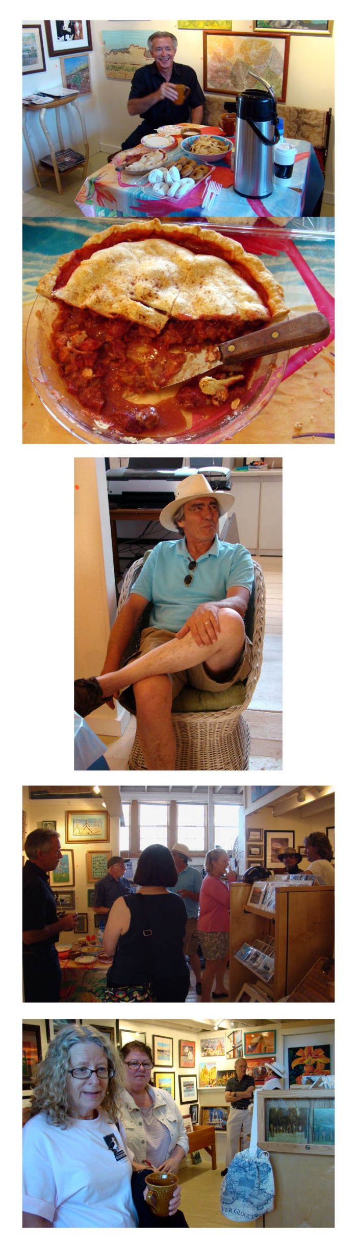 Sunday morning Mug Up at Khan Studio and the Good Morning Gloucester Gallery on Madfish Wharf in historic Rocky Neck Art Colony