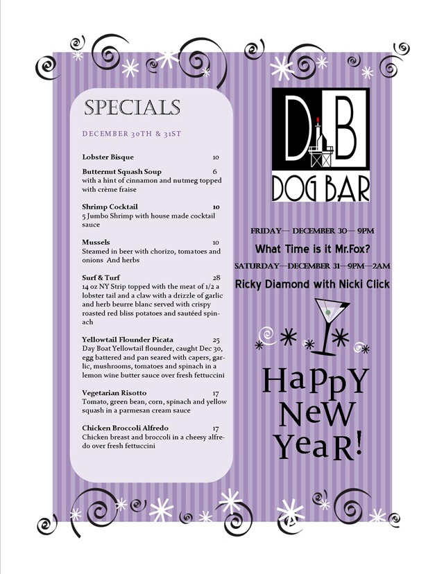 2011 nye menu