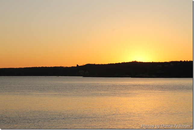 Pavillion Beach with sun going down