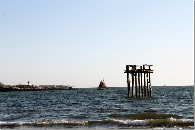 March 7, 2012 red sail boat with greasy pole