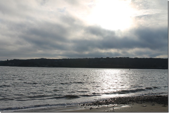 Sun poking a hole in the clouds