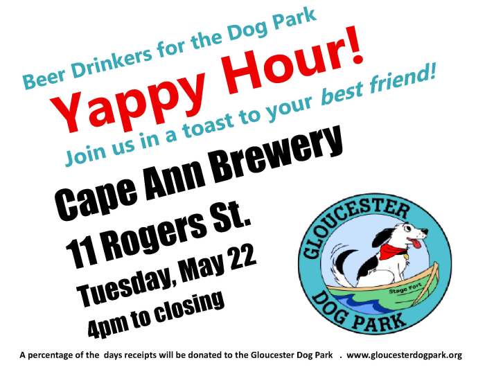 CapeAnnBrew-May 22 Cape Ann Brewery Gloucester Dog Park Yappy Hour