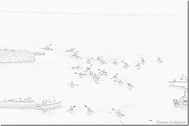July 14, 2012 more coming under the bridge in pencil sketch