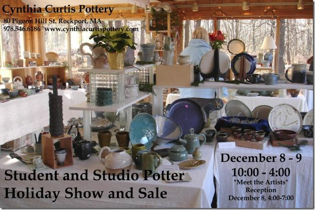 cynthia curtis pottery 7th annual student and studio potter holiday show and sale dec 8-9 2012