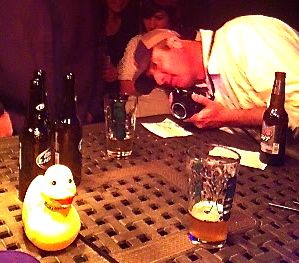 Joey photographing Rubber Duck butt.