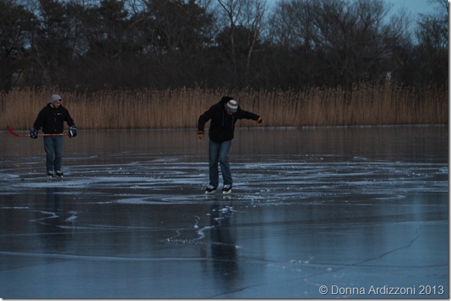 January 5, 2012 playing hockey on Clarke Pond