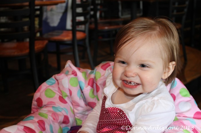 March 28, 2013 Riley enjoying her lunch at Minglewood