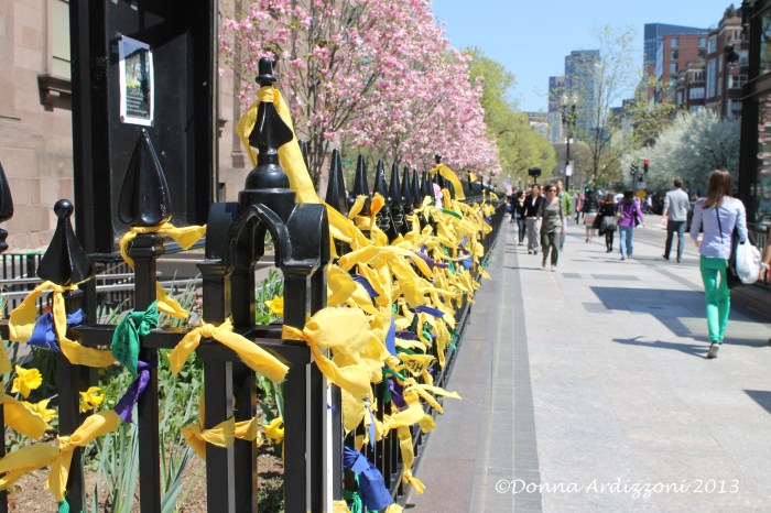 April 28, 2013 a sea of yellow ribbons on Boylston