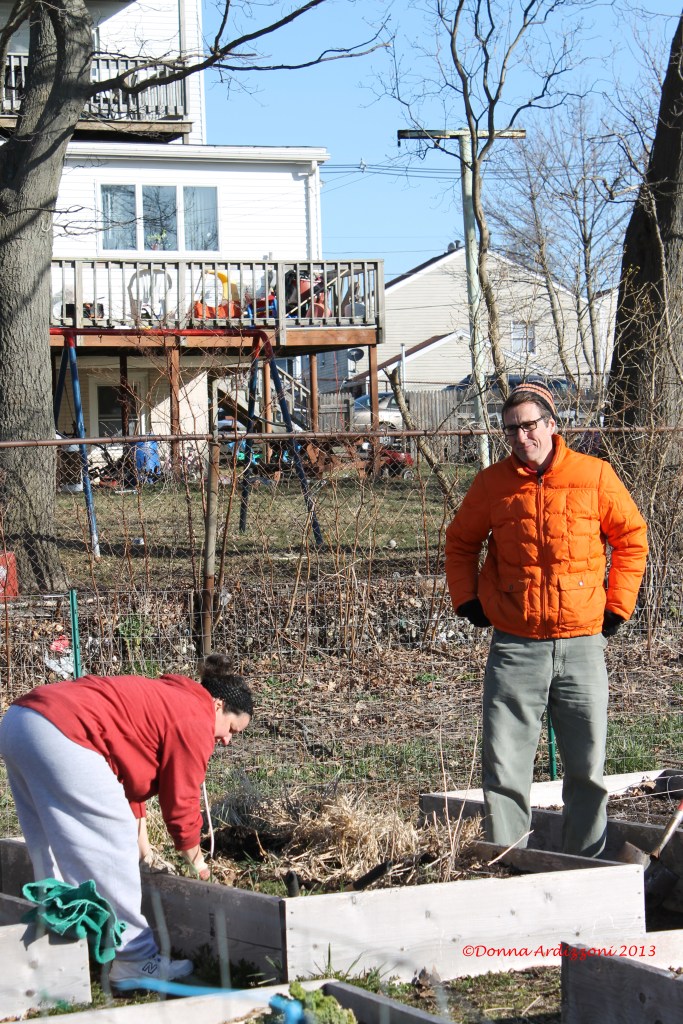 April 6, 2013 FOB John working the gardens