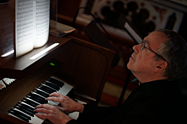 Fr Kiley on the organ