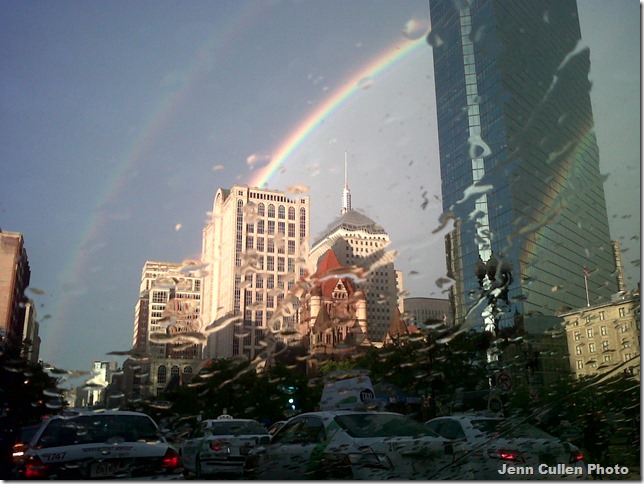 Double Rainbow over Boston Marathon Bombing Memorial.2012.06.17