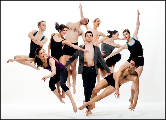 Group photo of the dance company performing