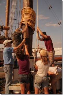 Amistad and Adventuere crew ready the hoops