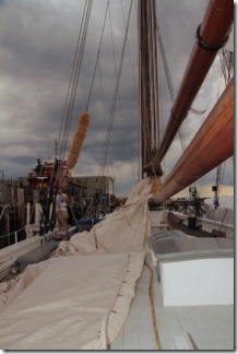 Main sail ris readied