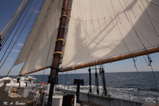 The Adventure's head, jumbo and fore sails
