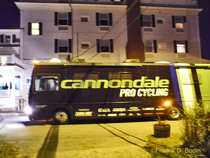 A pro team pulled up, just as I was cooking dinner. Of course I had to go investigate. Lots of different languages being spoken. I should have given them a tour of the Crow's Nest.