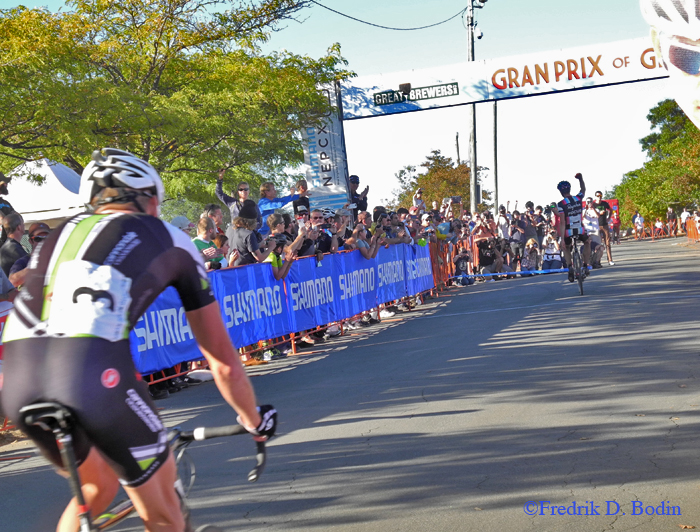The finish. The winner was Jeremy Powers of the our Berkshire's  Easthampton, Massachusetts. If you think this is a "local race," guess again. It's a USA and World class event.  Big bicycling and clothing companies are behind it, and the competitors come from all over the country and the world to compete in these races.  