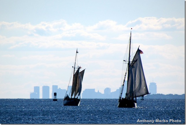 Sailing past The Boston Skyline