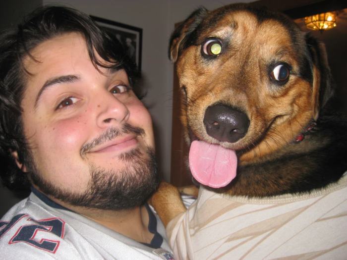 Paul with his adopted Dog "BONE"