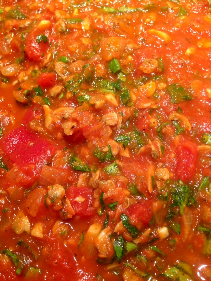clams finished sauce