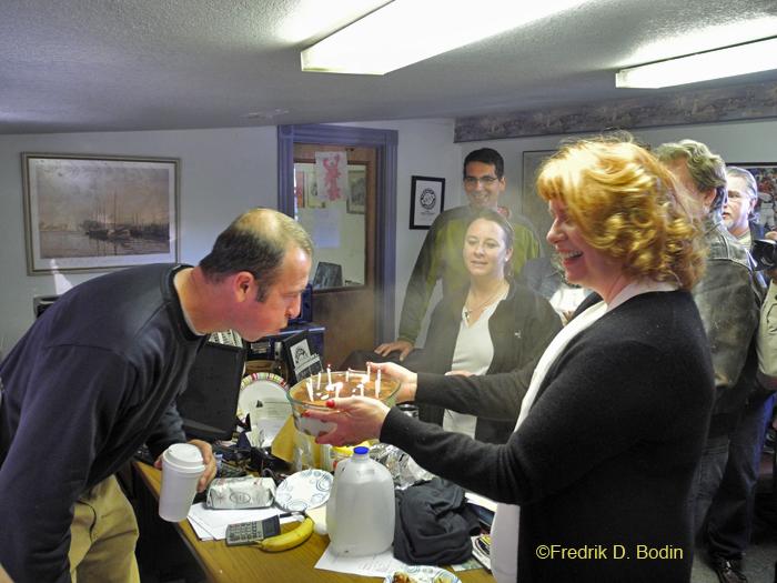 Good luck! All the candles were blown out and Joey apologized to Kim for blowing a cocoa powder storm onto her blouse. 