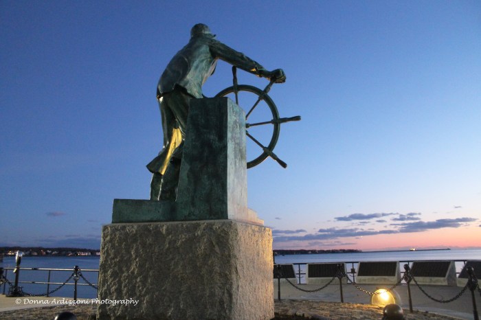 December 12, 2013 our Man at the Wheel overlooking the harbor