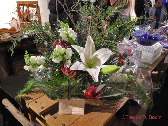 This arrived before the opening, and it was the second time Sharon and Chuck sent a beautiful floral display. I am totally blown away. They love us, Gloucester, and GMG. We love them too. The card reads: "To the Good Morning Gloucester Gang! From Florida FOB. Chuck King and Sharon Sinclair-King. More on these kiddos later, 