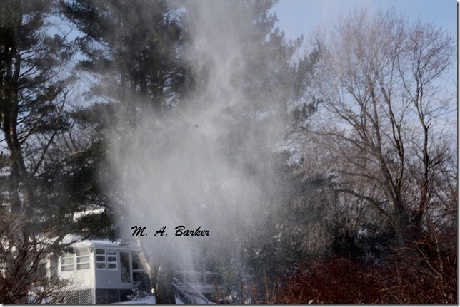 Wind blowing the snow in Rowley