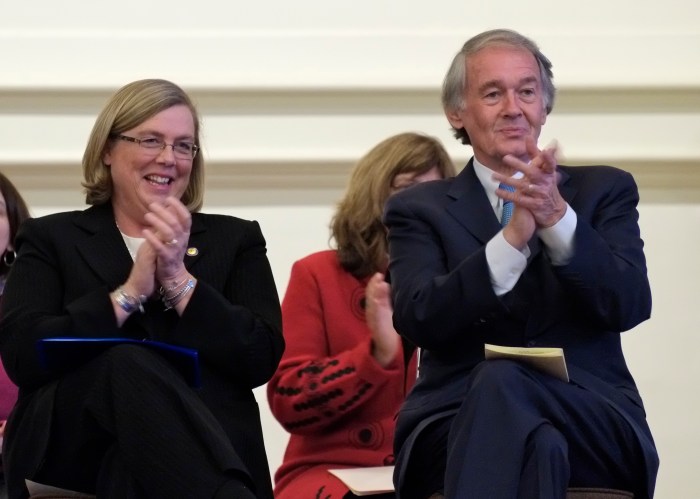 Mayor Carolyn Kirk and Senator Ed Markey ©Kim Smith 2013 _DSF6788