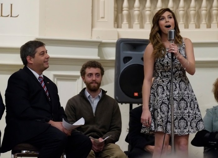 Allison Doody ©Kim Smith 2013 Gloucester High School Student Allison Doody singing Roar