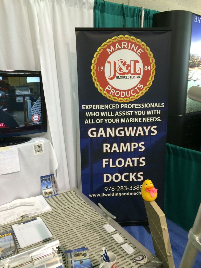 J&L Marine. The J and the L were way too busy actually working so Rubber Duck manned the booth. 