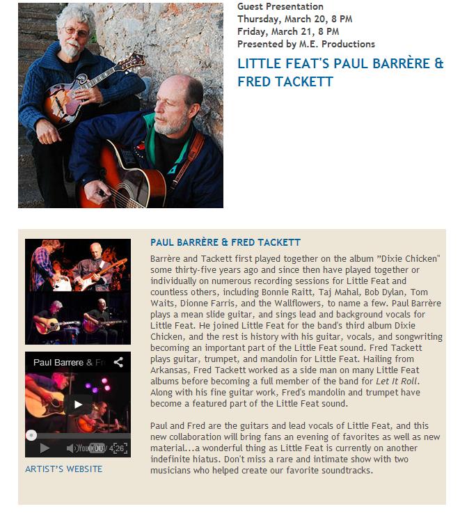 Little Feat's Paul Barrere & Fred Tackett