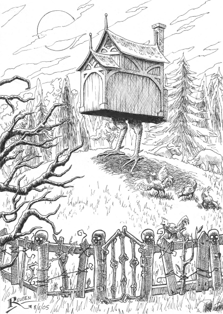 A children's folk tale, written about 300 years ago, is titled "Baba Yaga." IIt takes place in the Slavic countryside in the vicinity of Russia. I read it in high sxhool and Baba Yaga's magical hut made an impression on me, When the witch wanted to go somewhere the hut sprouted chicken legs and scurried along. The painting of a dog on a doghouse in Rockport reminded me of Baba Yaga and the hut: https://goodmorninggloucester.wordpress.com/2014/03/26/dog-house-rockport/#comments