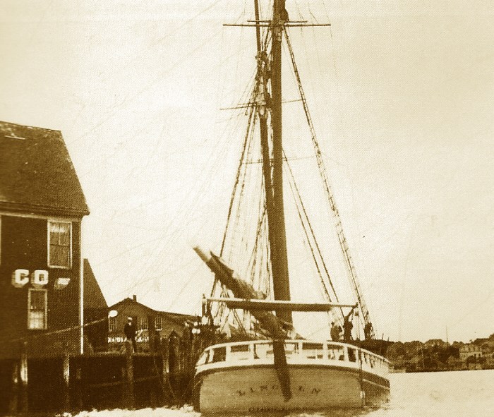 Bill Hubbard looked into the Lincoln after my GMG post of 5/16/14 (https://goodmorninggloucester.wordpress.com/?s=schooner+lincoln). He discovered thr following information and photo: "I found that the schooner in the picture was the three-masted Lincoln. She was built in Essex by Arthur Dana Story and launched in 1920. She sailed out of Gloucester as a coasting schooner under several captains but continued to be owned by A.D. Story. She carried cargo of coal, lumber and potatoes from Maine and the Canadian Maritimes to Gloucester, New York and Boston.
