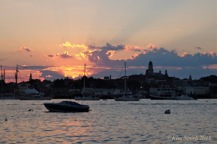 Gloucester City hall Harbor sunset Smiths Cove  ©Kim Smith 2014 JPG