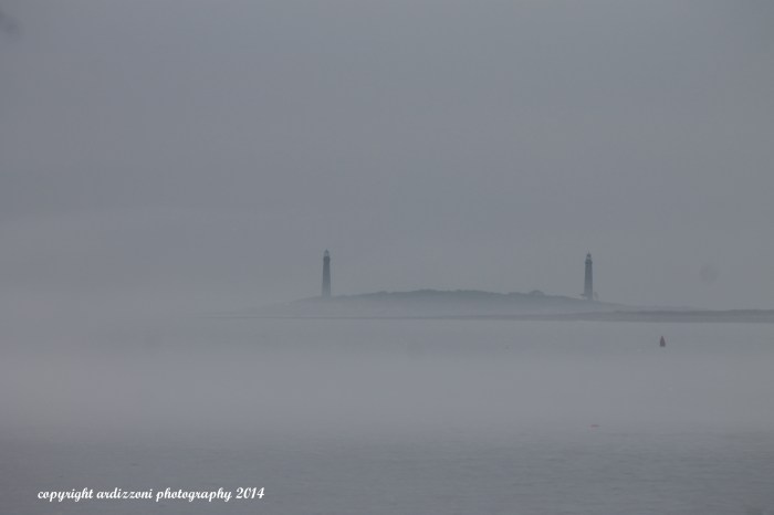 July 4, 2014 Foggy Twin Lighthouse
