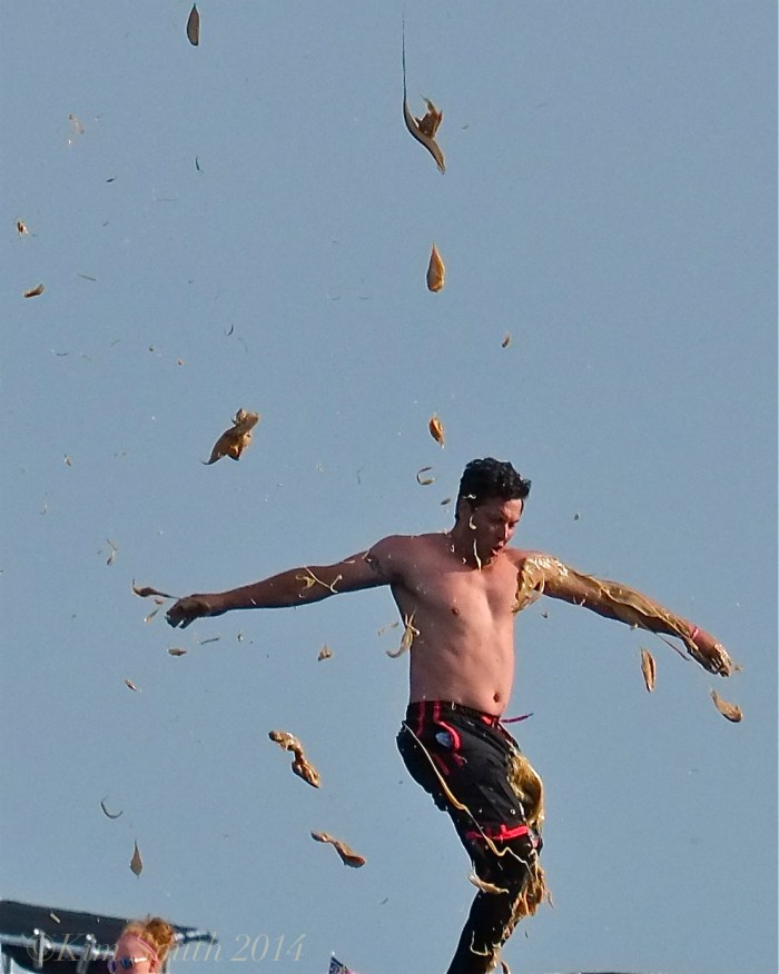 Mark Allen Sunday Greasy Pole Winner ©Kim Smith 2014. -4