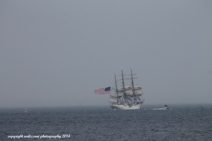 August 31, 2014 Coast Guard Eagle leaving off of Shore Road