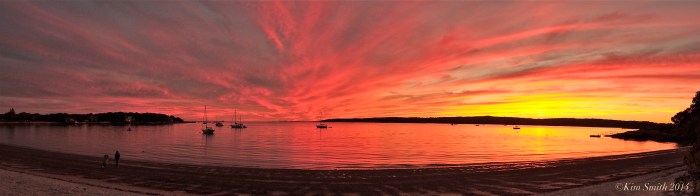 Niles Beach Gloucester Ma sunset panorama ©Kim Smith 2014