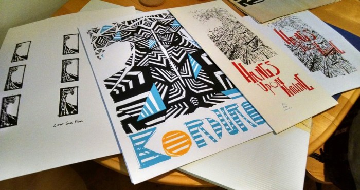 Hangs Upon Nothing + silkscreen posters + trial proofs + designed by Jeremy Rumas + www.hangsuponnothing.com + blog