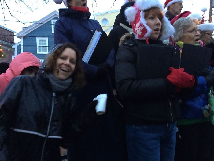 Did not get name but hilarious photobombing of the carolers.