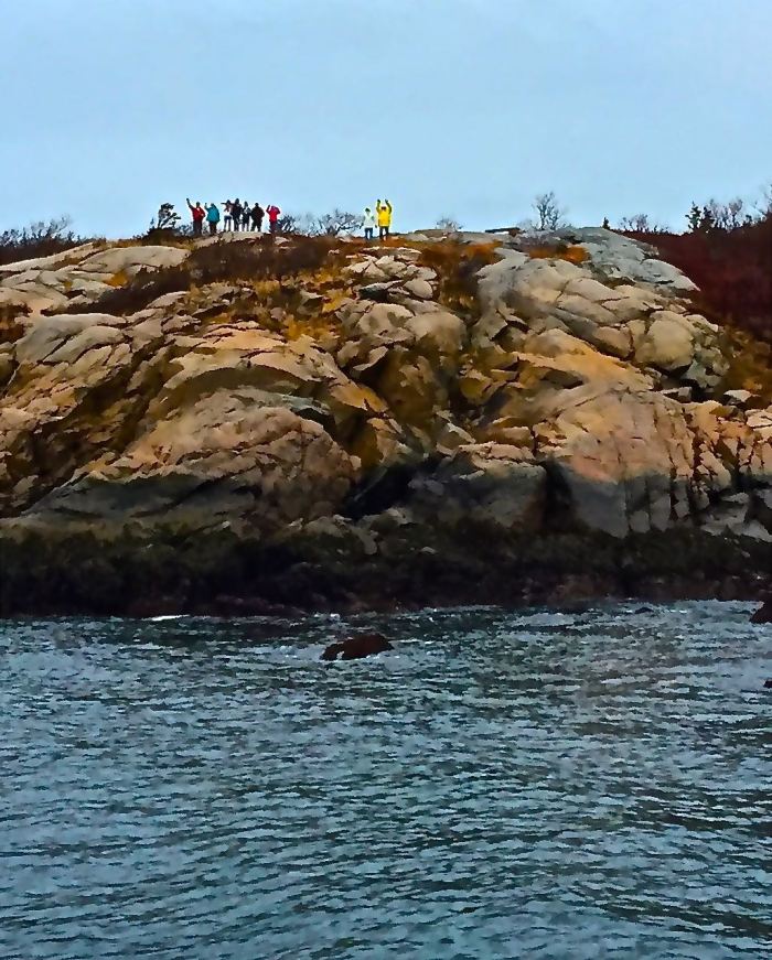 Hearty souls up on the Headlands.