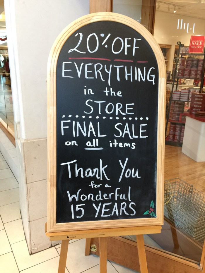 Williams Sonoma closing North Shore mall  -2©Kim Smith 2014