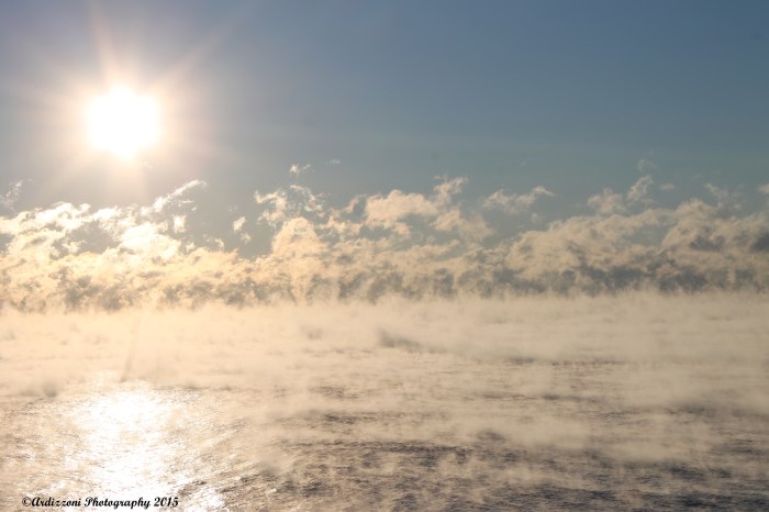 January 8, 2015 sea smoke as the sun is coming up
