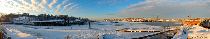 Gloucester Harbor Smith's Cove Panorama winter ©Kim Smith 2015
