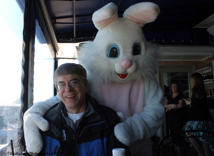 April 5, 2015 Rick and the Easter Bunny at Mile Marker