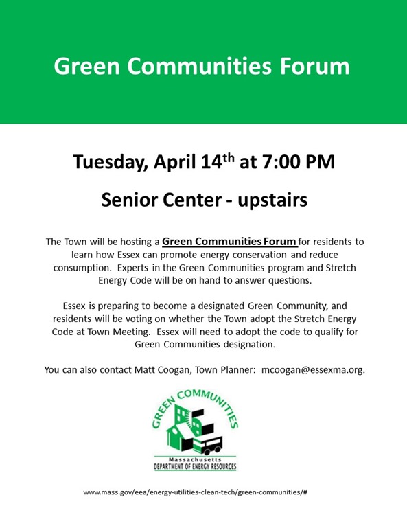 Essex Green Communities Forum - flyer